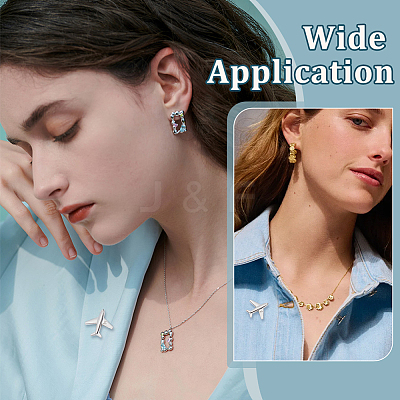 12Pcs Zinc Alloy Lapel Pin Backs for Backpack Clothes JEWB-PH0001-51-1