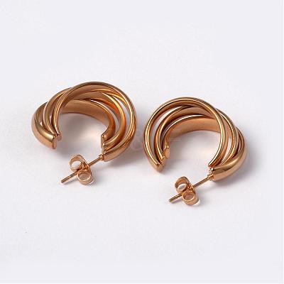 304 Stainless Steel Stud Earrings EJEW-L178-03-1