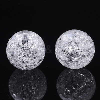 Transparent Crackle Acrylic European Beads X-CACR-N003-35-1