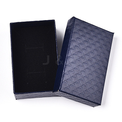 Rhombus Textured Cardboard Jewelry Boxes LS-CBOX-T006-02B-1