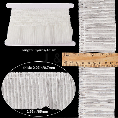 5 Yards Polyester Lace Ribbon OCOR-GF0003-56A-1