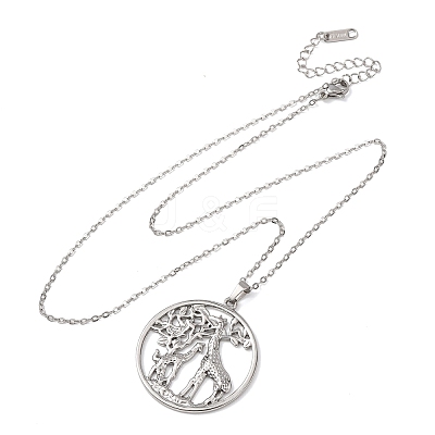304 Stainless Steel Pendant Cable Chain Necklaces for Men Women NJEW-K308-03D-P-1