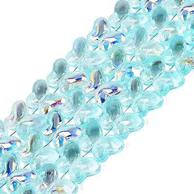 Baking Paint Electroplate Transparent Glass Beads Strands EGLA-Q136-03A-06-1