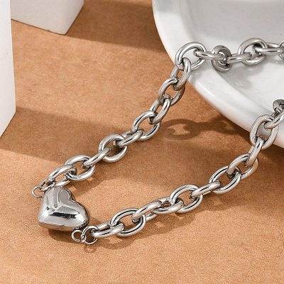 201 Stainless Steel Cable Chain Link Bracelets BJEW-M051-01P-1-1