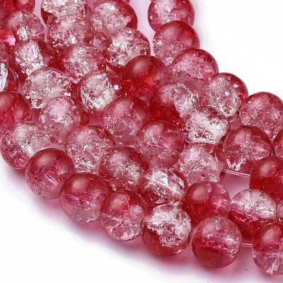 Baking Paint Crackle Glass Bead Strands CCG-S001-8mm-15-1