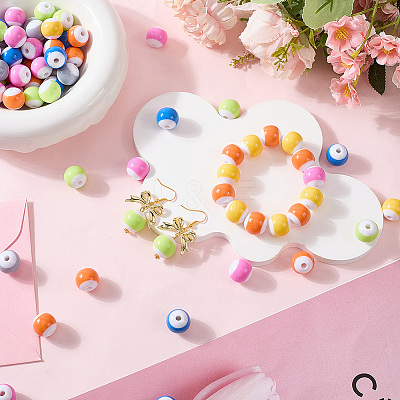 80Pcs Opaque Acrylic Beads OACR-SP0001-43-1