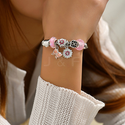 Non-Tarnish 201 Stainless Steel European Bracelet OQ8559-3-1
