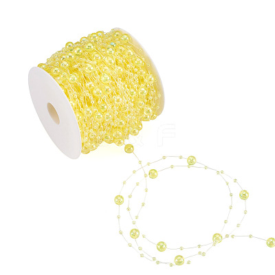 Acrylic Round Beaded Link Chains DIY-MB0007-001F-1