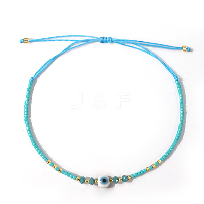 Glass Seed Beads & Resin Braided Bead Bracelets TK7632-3-1