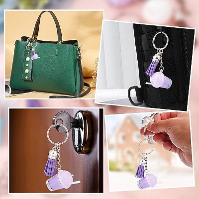 DIY Bubble Tea/Boda Milk Tea Charm Keychain Making Kit DIY-SC0019-18-1