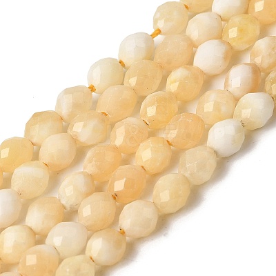 Natural Yellow Jade Beads Strands G-K376-F08-01-1
