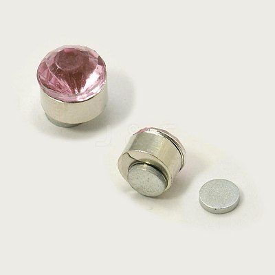 Stainless Steel Magnetic Ear Studs with Rhinestone EJEW-I054C-01-1