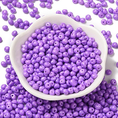 6/0 Opaque Baking Paint Glass Seed Beads SEED-M012-02A-11-1