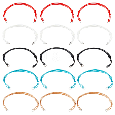 25Pcs 5 Colors Waxed Polyester Cord Bracelet Making AJEW-DC00005-1