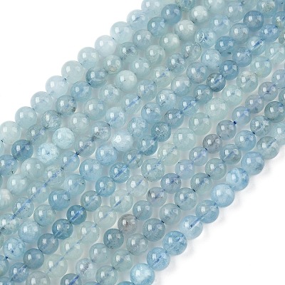 Natural Aquamarine Beads Strands G-D327-B01-6mm-1