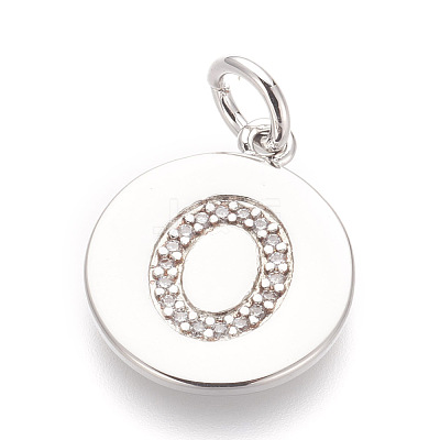 Brass Micro Pave Cubic Zirconia Pendants ZIRC-E152-06O-P-RS-1