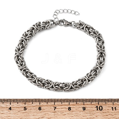 304 Stainless Steel Byzantine Chains Bracelets for Women BJEW-P399-01A-P-1