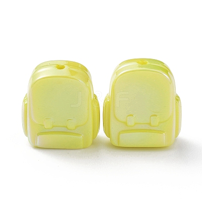 UV Plating Rainbow Iridescent Acrylic Beads OACR-F008-04-1