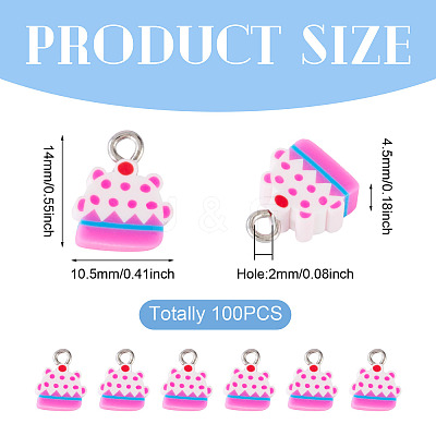 100Pcs Handmade Polymer Clay Charms CLAY-TA0001-96A-1