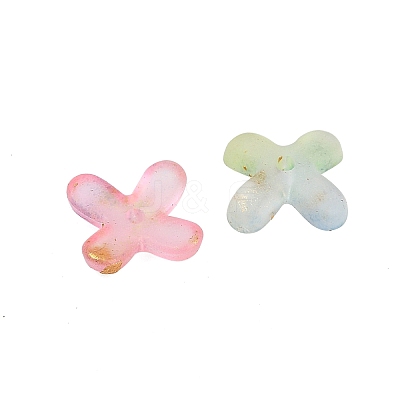 Metal Enlaced Acrylic Bead Caps OACR-G044-01A-1