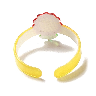 Flower Resin Cuff Bangle for Children LS-BJEW-Q774-01E-1