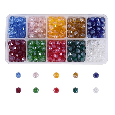400Pcs 10 Colors Electroplate Glass Beads Strands EGLA-SZ0001-12-1