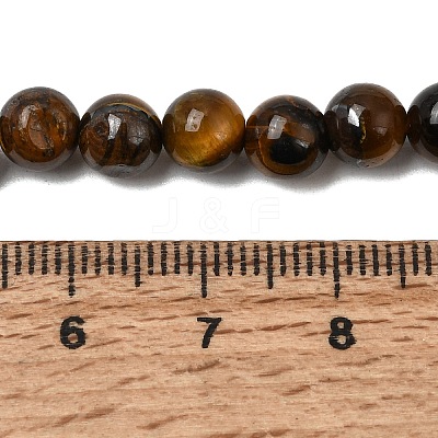 Natural Tiger Eye Round Beads Strands G-S177-6mm-1