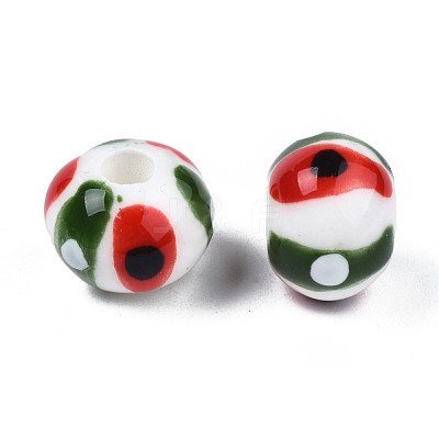 Handmade Porcelain European Beads PORC-S504-007-1