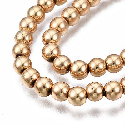 Electroplate Non-magnetic Synthetic Hematite Bead Strands X-G-Q466-4mm-04-1
