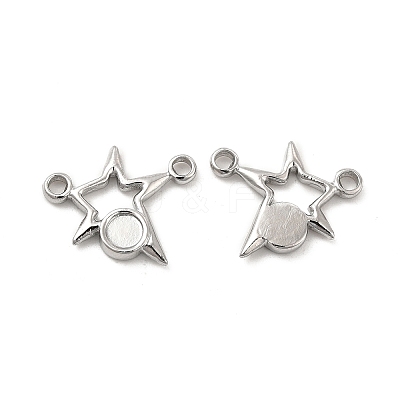 Non-Tarnish 304 Stainless Steel Cabochon Connector Settings STAS-B032-41P-1