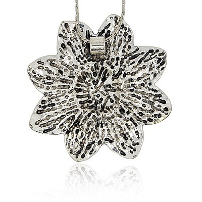 Vintage Flower Pendant Necklace Findings TIBE-M001-101-1