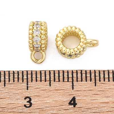 Brass Micro Pave Cubic Zirconia Spacer Beads KK-Z084-04G-1