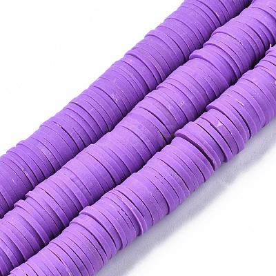 Flat Round Handmade Polymer Clay Beads CLAY-R067-12mm-01-1