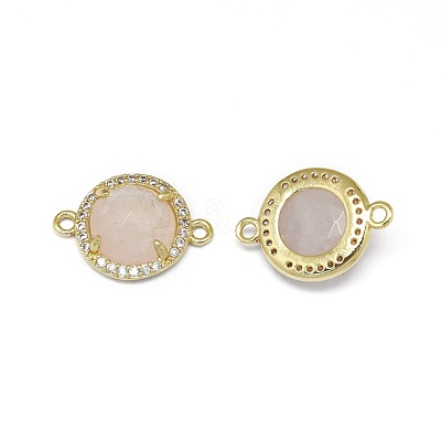 Natural Rose Quartz Links connectors G-E526-34H-1