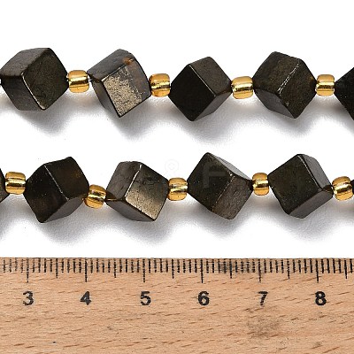Natural Gold Pyrite/Golden Pyrite Beads Strands G-F833-M01-01-1