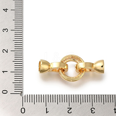 Brass Micro Pave Clear Cubic Zirconia Fold Over Clasps KK-H480-29G-1
