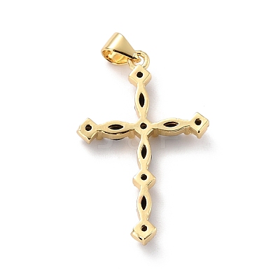 Eco-friendly Brass Micro Pave Cubic Zirconia Pendants KK-D066-26G-RS-1