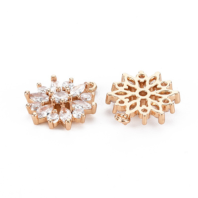 Rack Plating Brass Micro Pave Clear Cubic Zirconia Pendants X-KK-T060-43-RS-1