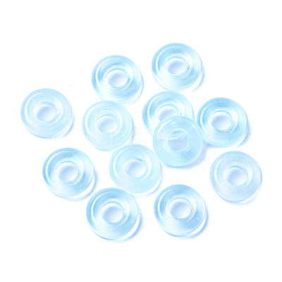 Transparent Glass European Beads GLAA-D009-01B-1