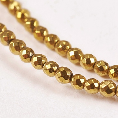 Electroplate Non-magnetic Synthetic Hematite Beads Strands G-J169B-2mm-04-1