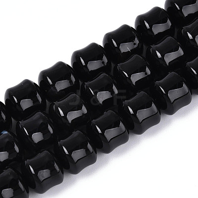 Natural Black Onyx(Dyed & Heated) Beads Strands G-N353-06A-08-1