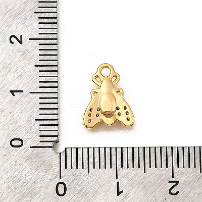 Brass Micro Pave Cubic Zirconia Charms KK-B152-07B-G-1
