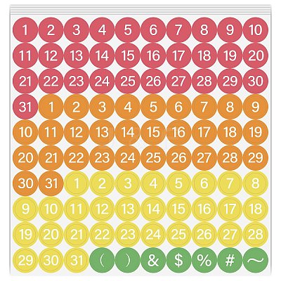 5 Sheets PVC Paper Stickers STIC-WH20031-004-1