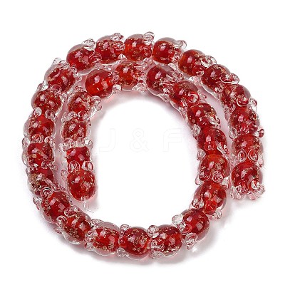 Gold Sand Lampwork Beads Strands LAMP-P069-02A-05-1