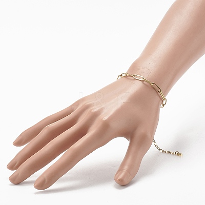 304 Stainless Steel Paperclip Chains Bracelet BJEW-JB06523-01-1