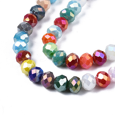 Electroplate Glass Beads Strands X-EGLA-N002-12J-1