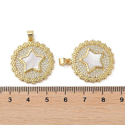 Brass Micro Pave Cubic Zirconia Pendants KK-D057-05G-1