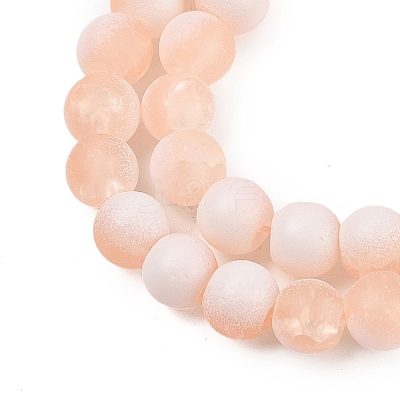 Frosted Crackle Glass Beads Strands GLAA-U001-8mm-M05-1