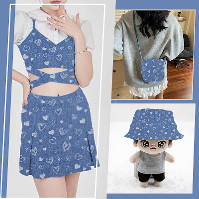 Cotton Denim Fabric DIY-WH0504-872A-1