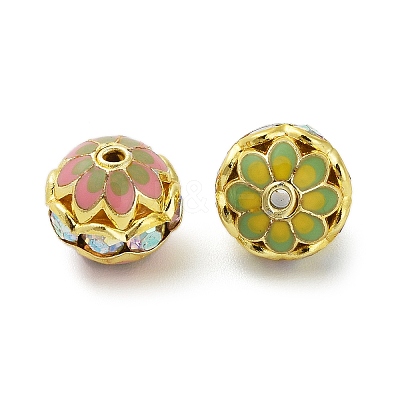 Brass Enamel Beads KK-Q080-01B-1